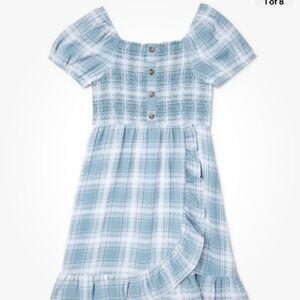 Wonder Nation Girls Teal Puff Sleeve Dress Size Small (6-6X) NEW